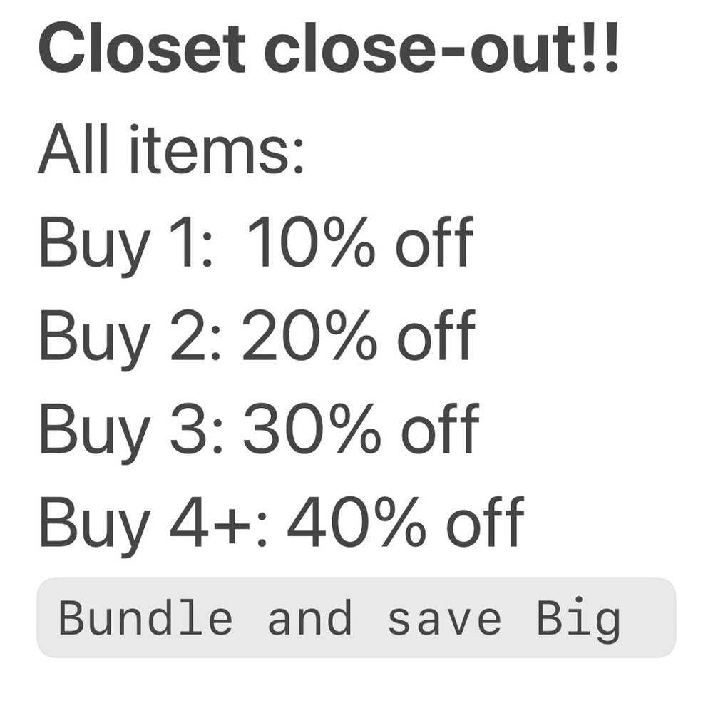 Closet Close-Out Sale